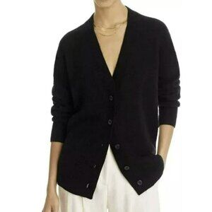 C By Bloomingdales Cashmere Grandpa Cardigan Black Sweater Small NWT